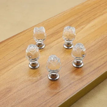 20MM modeliavimas Rose Diamond Rankenėles Krištolo Stiklo Spintos Stalčių Traukti Virtuvė Kabineto Durų Spinta Rankenos Aparatūra
