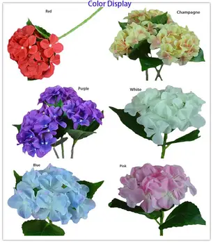 Didmeninė 100vnt/daug Dirbtinių Hydrangea Gėlių Vieno Didelių Galvų 2 lapai (Skersmuo 6