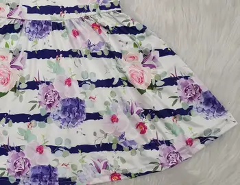 Baby girl pavasario suknelė gėlių spausdinti trumpas rankovės gražus atsisukti drabužiai