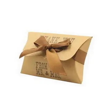 100vnt Kūrybinės Europos pagalvę saldainių dėžutė pakavimo Vestuves Naudai Dovanų Saldainių Dėžutės Su Juostele Popieriaus Dovanų Dėžutėje Krepšiai Tiekimo