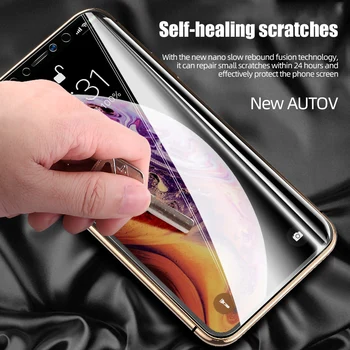 !ACCEZZ Pilnas draudimas Hidrogelio Screen Protector, iPhone, 12 mini Pro Max Anti-pirštų atspaudų Apsaugos Minkštas Filmas Ne Grūdintas Stiklas