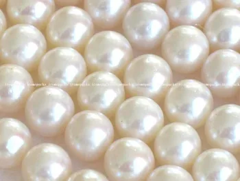 Didmeninė 7-8mm baltas apvalių gėlavandenių perlų karoliukais