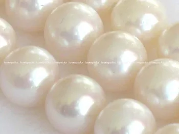 Didmeninė 7-8mm baltas apvalių gėlavandenių perlų karoliukais