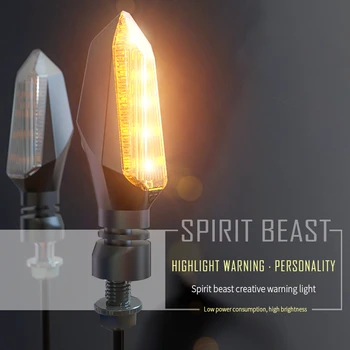 Dvasia Žvėris-L15 Universalus Motociklas Posūkio Signalo LED dienos-laikas ir nakties metu veikia šviesos Motociklų Priekiniai/Galiniai posūkio rodiklio