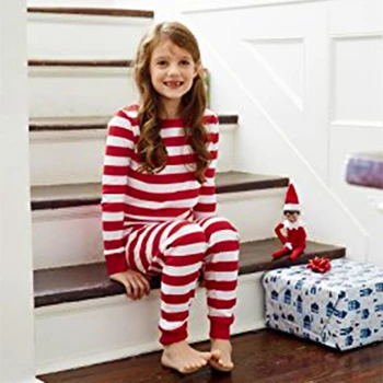 Šeimos Kalėdų Pižama Rinkiniai, Motina, Tėvas, Duktė, Sūnus Raudona Juostele Spausdinti Sleepwear Mama, Tėtis Ir Man Homewear Šeimos Look Drabužių