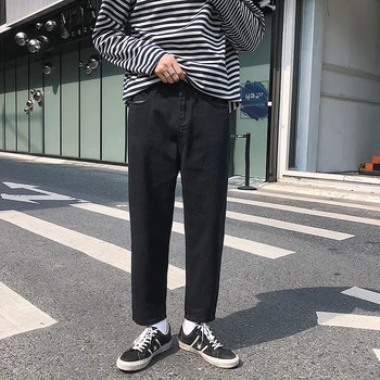 Vyriški Japonijos ir korėjos plataus kojų džinsus korėjos stiliaus džinsai Japonijos streetwear 2020 m.