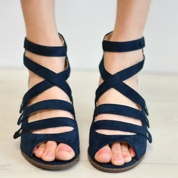 Nauji moteriški Sandalai 2019 Karšto Mados Moterų Vasaros Paplūdimio Romos Sandalas Ponios Atidaryti Kojų Butas Atsitiktinis Sandalas Moterų Batai