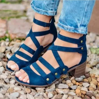 Nauji moteriški Sandalai 2019 Karšto Mados Moterų Vasaros Paplūdimio Romos Sandalas Ponios Atidaryti Kojų Butas Atsitiktinis Sandalas Moterų Batai