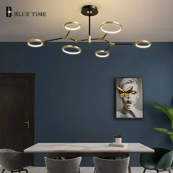 Auksas Juoda Modernios LED Pakabukas Šviesos Valgomasis Gyvenamasis Kambarys, Virtuvė, Namų Patalpų Kabantys Šviestuvai Sieniniai Šviestuvai