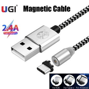 UNIJA 360° kampu, Magnetinis Kabeliai Greito Įkrovimo Kabelis, Mikro USB Kabelį, Tipas C USB C Kabelių, Skirtų 