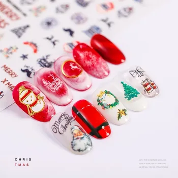 Naujausias Kalėdų briedžių laišką snaigės 3d nagų dailė lipdukas nagų decal štampavimo eksporto japonijos dizaino cirkonio papuošalai