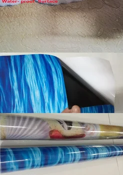 Nemokamas pristatymas 3D Custom Siena Lipdukas Pasipriešinimo Banga Paplūdimio Vonios Grindys, Tapyba, Foto Tapetai, Sienų 3d