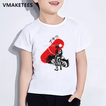 Vaikų Vasaros trumpomis Rankovėmis Mergaičių ir Berniukų marškinėliai Vaikams Akira Synthwave Print T-shirt Japonų Anime Juokinga, vaikiški Drabužiai,HKP5560
