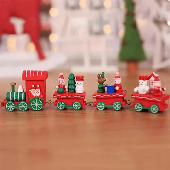 Juokingas Kalėdų Figūrėlės Medinių Traukiniu Kalėdų Ornamentu, Vaikai, Vaikas, Dukra Kalėdų Dovana, Namų Stalo Apdailos