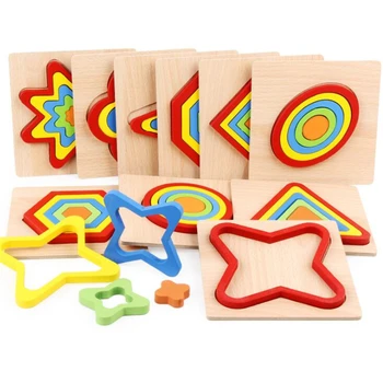 Spalvingas Medinis Montessori Dėlionės Formos Žaislai Vaikams Geometrinio Rūšiavimo Skiltyje Plytos Vaikų Ankstyvojo Ugdymo Formos Rūšiavimo Žaislas
