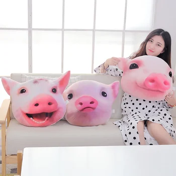 Candice guo! super mielas pliušinis žaislas, emulational 3D kiaulių didelis galvos pagalvėlė juokinga išraiška piggy sofos pagalvę gimtadienio, Kalėdų dovana