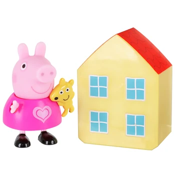 Originali Peppa Pig Scena Žaislai Uzpost Lėlės Cute Little House Žaisti Veiksmų Skaičius, Modelį, Vaikai Žaislų Dovana-Oficiali Originalo Langelyje