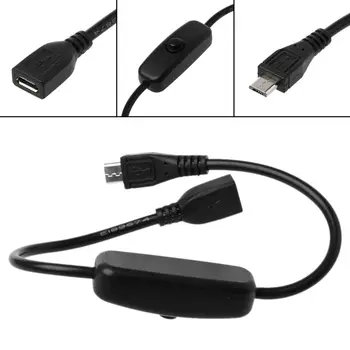 Micro USB Maitinimo Kabelis-prailgintojas On Off Jungiklis Raspberry Pi 