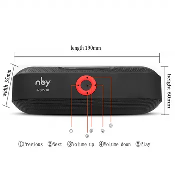 NBY-18 Garsiakalbis Nešiojamų Wireless FM Radijas 