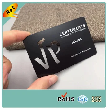 Anoduoto matinės juodos spalvos pasirinktinių verslo metalo kortelės