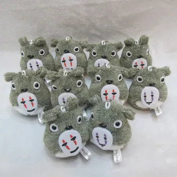 10 vnt./daug Anime Atkakli Toli Pliušinis Raktų pakabukai Žiedas Žaislai Totoro valdai Ne-Veido Lieknas Žmogus pliušinis pakabučiai žaislas dovanos
