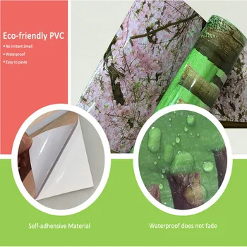 Namų Dekoro Decal Medienos Durys, Grindų Kietas PVC, atsparus Vandeniui Art 3D Print Lipdukas Lipni, 