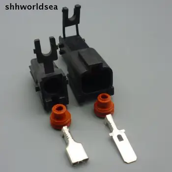 Shhworldsea 4/10/50/100set 1pin 6.3 MM automobilį kabelis išgręžkite vyras moteris elektros vandeniui jungtis plug 7222-6214-40 7123-6214-40