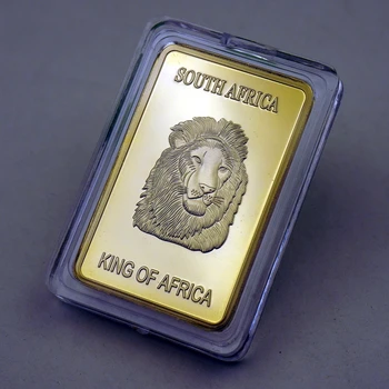 Pietų Afrikos Karalius SA Lion Gold Bar Laukinių Gyvūnų Aukso Padengtą Baras Surinkimo Dovana Iššūkis Monetos