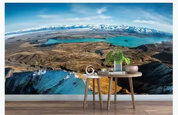 Gamtos Kraštovaizdžiu 3D Tapetai Kambarį Tapetai, Freskos, Mėlynas dangus ežeras ekrano Užsklanda Sienos 3 D