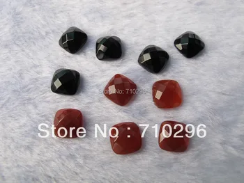 Raudona agat e Karneolis juoda agat e 11mm aspektas aikštėje gem akmens cabochons tinka papuošalai žiedas 