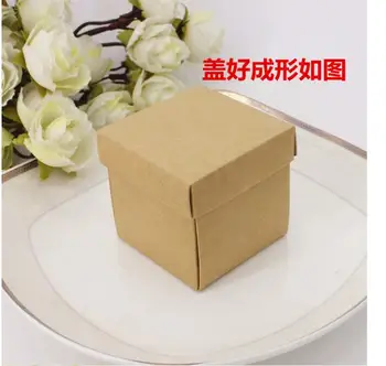200pcs/daug! Kraft Popierius Vestuvių Saldainių Dėžutė su kaspinu decoracion derliaus kaimiškas vestuves reikmenys vestuvių dovanos svečiams