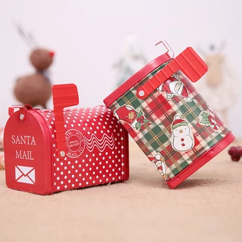 Kalėdų Geležies Pašto Dėžutės Gali Kalėdinė Dekoracija Prekes Vaikams Dovanų Animacinių Filmų Saldainių Dėžutė Kalėdos, Kalėdos Pašto Dėžutės, Papuošalai