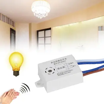 LED garso ir šviesos valdymo sensorius jungiklis 1-40W lubų kontrolės protingas C4W6 jutiklis, šviesos, garso M8A9
