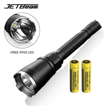 JETBeam BC40 PRO LED Žibintuvėlis CREE XHP50 2930LM Pluošto Mesti 347M Taktinis Žibintuvėlis + NITECORE 3400mAh Baterija Medžioklės