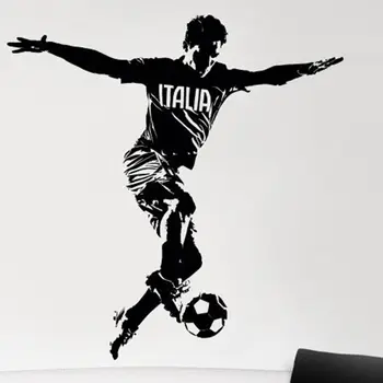 Italijos Futbolo Žaidėjo Siena Lipdukas Sporto Decal Vaikai Kambario Dekoro Plakatai Vinilo Automobilio Futbolo Žaidėjas Decal