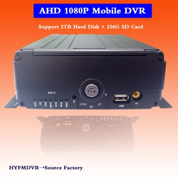 1080P HD 4 kanalų dual SD card automobilių DVR mokyklos autobusas autobusas nuotolinio padėties stebėsenos sistemą