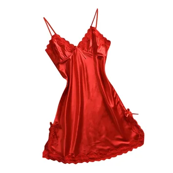 Moterų Sexy Miega Dėvėti naktiniai drabužiai už Vestuves Nuotakos Dušas Raudona Spalva miego Suknelė