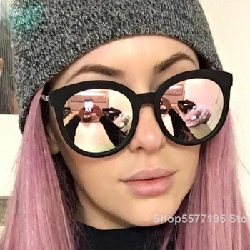 2020 cat eye pink akiniai nuo saulės moteris atspalvių veidrodis moterų aikštėje saulės akiniai moterims danga oculos mados prekės ženklo akiniai nuo saulės