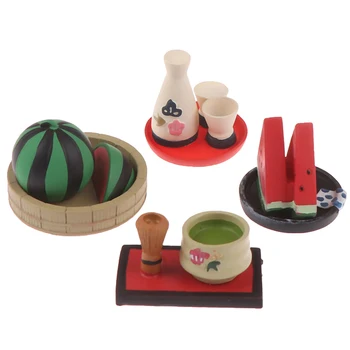1pc Lėlių Japonijos bakalėjos sake arbatinukas Arbūzas dervos miniatiūrinės scenos fotografavimo rekvizitai dėl Doll House Dekoro