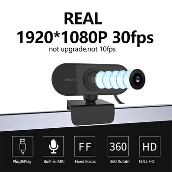 1080P 2MP HD Kamera, Web Kamera Triukšmo mažinimo Mikrofonas Web Kamera, nešiojamasis Kompiuteris, Fotoaparatas su ilgiklis Nešiojamas Desktop