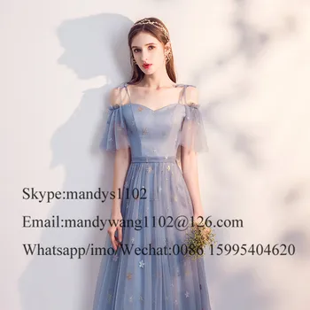 Charning-line Bridesmaid Dresses Ilgai 2019 Šviesiai Mėlyna Suknelė Vestuves Pigius Pagal 100 vestido madrinha Nemokamas Pristatymas