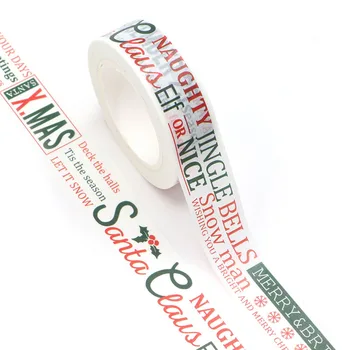 1 vnt 15mm*10m Linksmų Kalėdų Kalendoriaus Dekoratyvinis Washi Tape 
