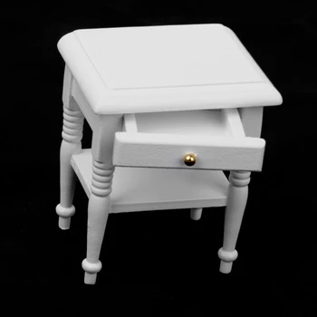 1/12 2x lėlės lova spintoje miniatiūriniai modeliai, baldai, namų dekoro balta mediena