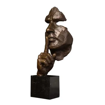 Bronzinė Statula Vyras Veido tylėti Skulptūra Naujovė Derliaus Meno Žmogaus Galva, Krūtinė Statulėlės už Namų Puošybai Darbastalio Ekrano