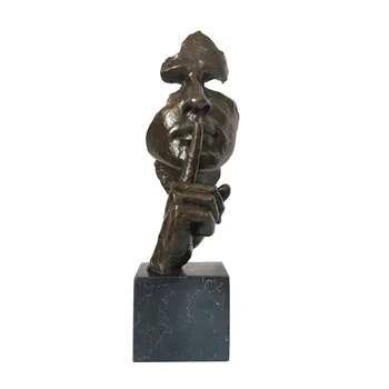 Bronzinė Statula Vyras Veido tylėti Skulptūra Naujovė Derliaus Meno Žmogaus Galva, Krūtinė Statulėlės už Namų Puošybai Darbastalio Ekrano