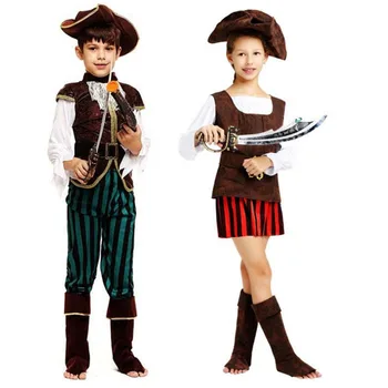 Vaikai Piratų Cosplay Berniukų ir Mergaičių Rezultatų Piratai Maskuotis Šalis Fancy Dress Kalėdų helovinas kostiumas vaikams