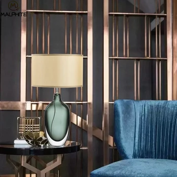 Post-Modernių Stiklo LED Stalo Lempa Už Kambarį Šviestuvas, Dekoras, Šviesos, Miegamojo staliukas Apšvietimo Pritemdymo Jungiklis Įrenginiai