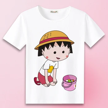 Unisex Anime Chi-bi Maruko Marškinėliai Tee Animacinių filmų Sakura Momoko Atsitiktinis Laisvi Marškinėliai Tee Marškinėliai
