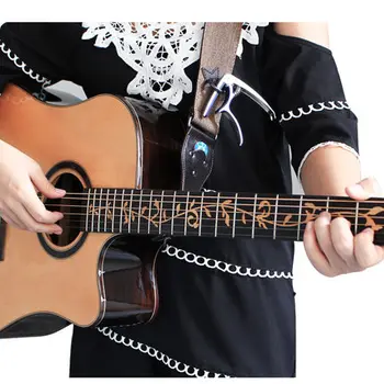 Akustinė gitara dirželis odinis galvos gitara dirželis elektrinė bosinė gitara petį, gitaros priedai, dalys su nemokama capo