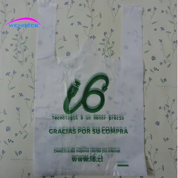 32x20x10cm pagal užsakymą atspausdintas logotipas pirkinių rankenos plastikinės dovanų liemenę rankena, krepšys/ skatinimo plastikinis maišelis/pakuotė maisto maišą